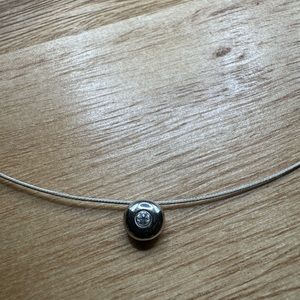 Diamond on wire necklace